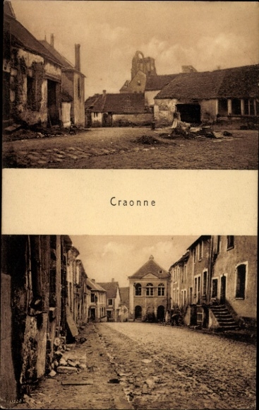 Ak Craonne Aisne, Vue de la ville, Maisons