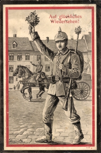 Künstler Ak Mailick, Auf glückliches Wiedersehen, deutscher Soldat