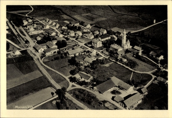 Ak Moosen an der Vils Taufkirchen an der Vils Oberbayern, Fliegeraufnahme