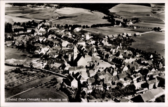Postcard Pfreimd in the Upper Palatinate, from the plane