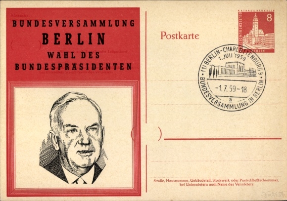 Ak Bundesversammlung Berlin, Wahl des Bundespräsidenten 1959
