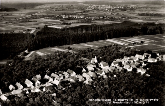 Postcard Herzogsweiler Pfalzgrafenweiler in the Black Forest, aerial photograph