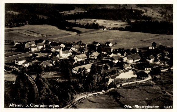 Ak Altenau Saulgrub in Oberbayern, Fliegeraufnahme
