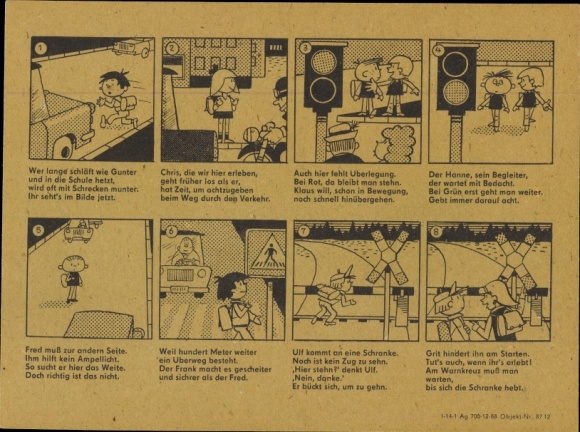 Timetable GDR state insurance, Goldene Eins, picture story around 1970