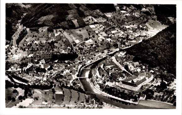 Postcard Wolfach Ortenaukreis i. Schwarzwald, aerial photograph