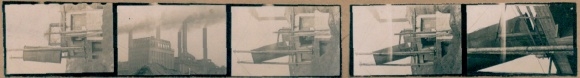 Contact print photos Berlin Rummelsburg, 5 photos approx. 4x2 cm, Klingenberg Hydromentwerk