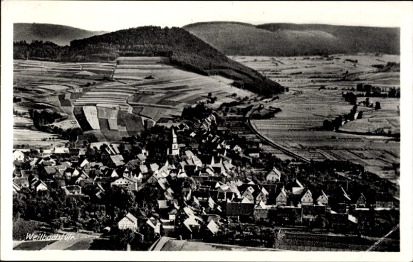 Ak Weilbach im Odenwald Unterfranken Bayern, Fliegeraufnahme