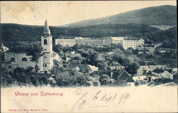 PC Vienna 23 Liesing Kalksburg, total view, church