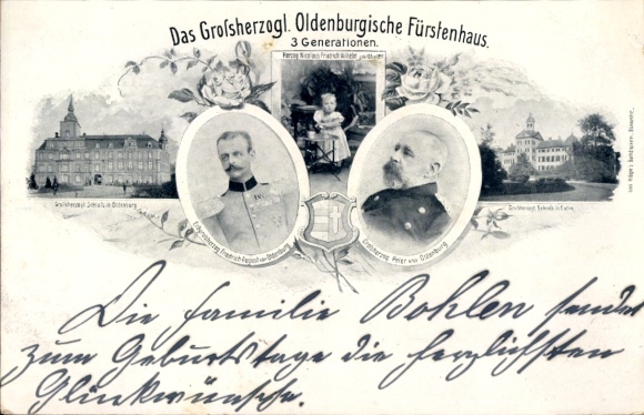 Ak Oldenburg im Großherzogtum Oldenburg, 3 Generationen im Oldenburgischen Fürstenhaus, Schloss