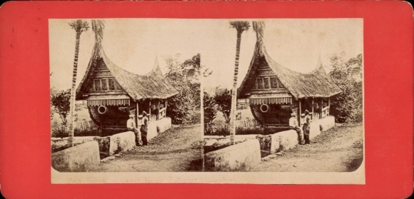 Stereo Photo Sumatra Indonesia, Taboe, Police Guardhouse