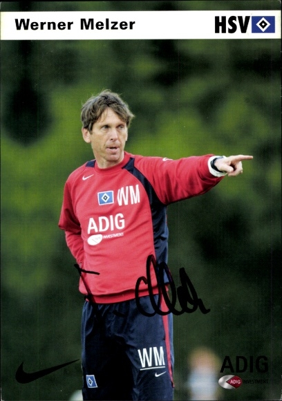 Autogrammkarte Trainer Werner Melzer, Hamburger SV / HSV, Autogramm