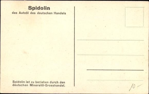 Postcard motor tanker Spidolin in the port of Hamburg, advertising car oil