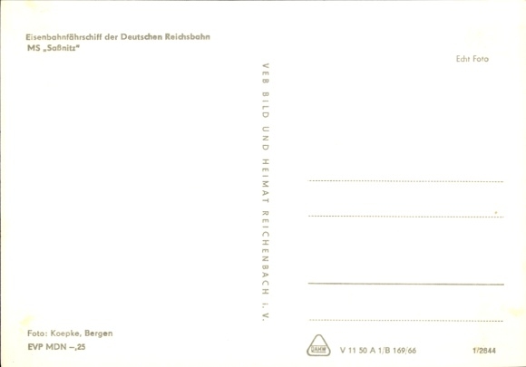 Prom kolejowy KP niemieckiej kolei Reichsbahn MS Sassnitz