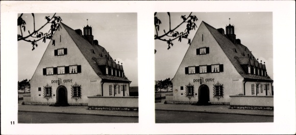 Stereo spatial image &quot;The NS model companies&quot;, III 11, No. 321, post office Schwarzenbach am Wald