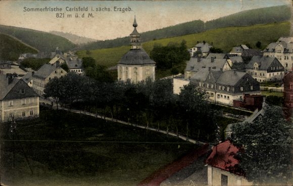 Postcard Carlsfeld Eibenstock in the Ore Mountains, Panorama