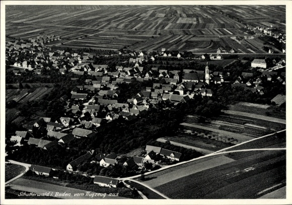 Ak Schutterwald in Baden, Fliegeraufnahme