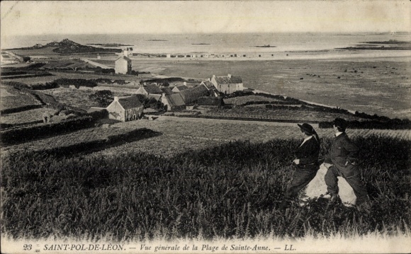 Postcard Saint Pol de Leon Finistère, Vue generale de la Plage de Sainte-Anne