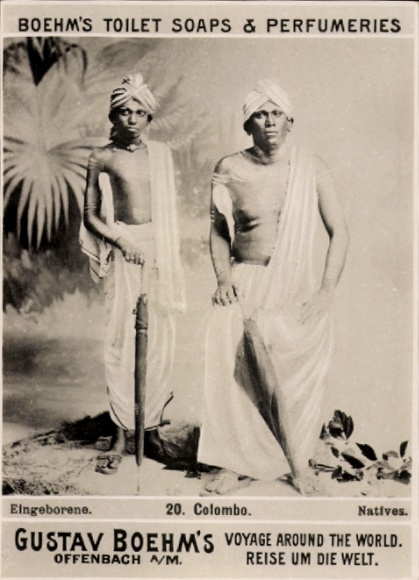 Photo Colombo Ceylon Sri Lanka, natives, advertising Boehm's Toilet Soaps