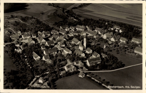 Ak Reichenbach Bad Saulgau in Oberschwaben, Fliegeraufnahme