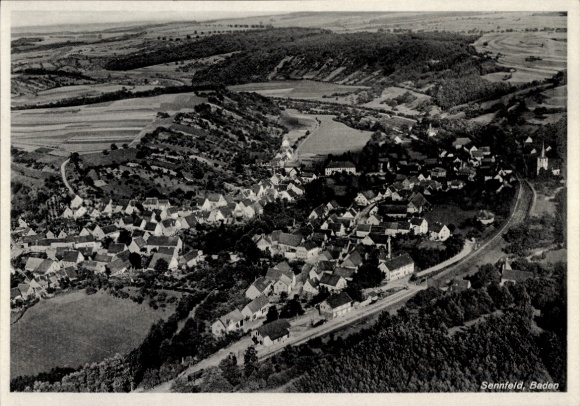 Ansichtkaart Sennfeld Adelsheim in Baden, luchtfoto
