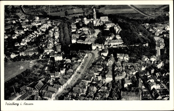 Postcard Friedberg in Hesse, aerial view