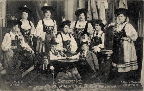Ak Bayrischzeller, Sänger Tanzer und Musik-Kapelle, Trachten