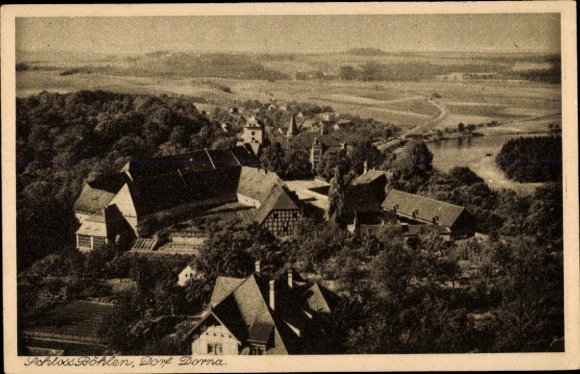 Ak Dorna Döben Grimma in Sachsen, Schloss Böhlen, Panorama
