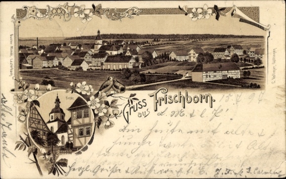 PC Frischborn Lauterbach in Hesse, general view, church