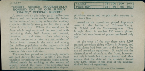 Stereo Photo Enemy Airmen successfully bombed one of our supply trains, I WK