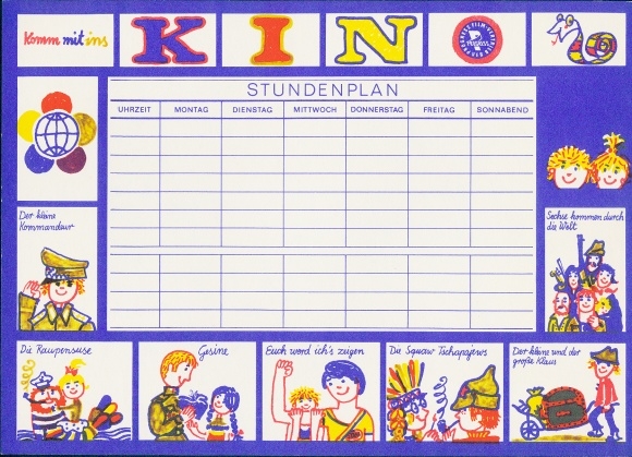 Timetable DDR VEB Progress Filmverleih, Cinema, The Little Commander around 1960