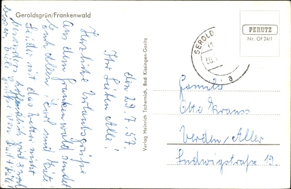 Postcard Geroldsgrün in the Franconian Forest of Upper Franconia, total view