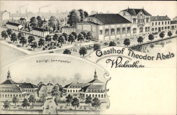 Chromo-Litho Wickrath Mönchengladbach on the Lower Rhine, Gasthof Theodor Abels, Royal State Stud