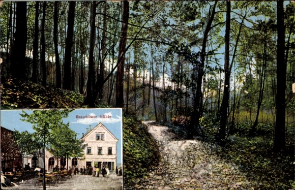 Ak Eutschütz Bannewitz Sachsen, Waldmotiv, Eutschützer Mühle
