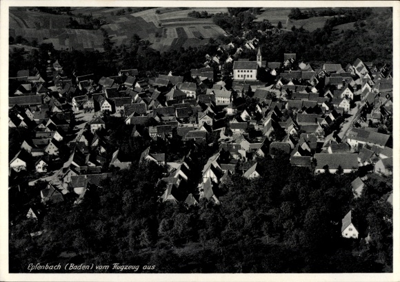 Postcard Epfenbach im Kraichgau Baden, aerial photograph