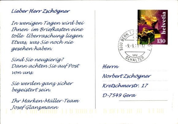Postcard Swiss military aircraft in the air