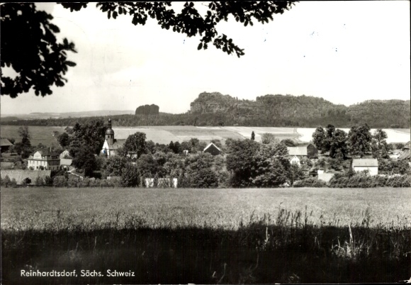 Postcard Reinhardtsdorf Schöna Saxon Switzerland, general view