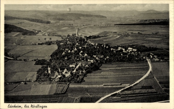 Postcard Ederheim in Swabia, aerial photograph