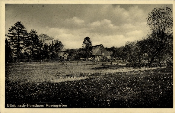 Postcard Langenrehm Emsen Rosengarten in Lower Saxony, Forsthaus Rosengarten