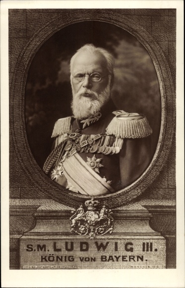 Passepartout PC King Ludwig III. of Bavaria, portrait, uniform, medal