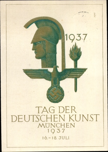 Artist Postcard Munich, Day of German Art 16-18. July 1937