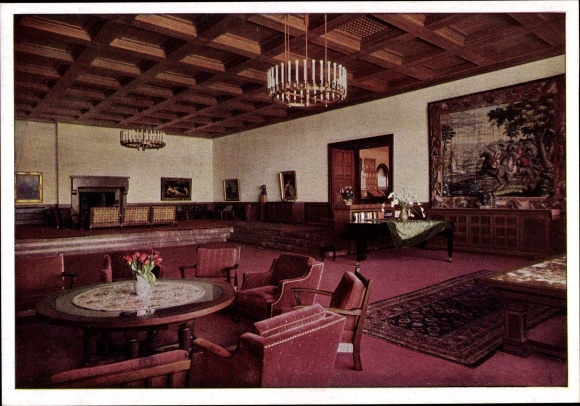 Postcard Berchtesgaden in Upper Bavaria, Obersalzberg, Berghof, Great Hall