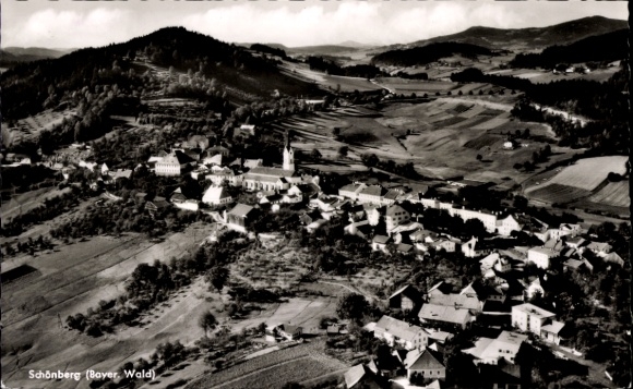 Postcard Schönberg in Lower Bavaria, aerial photograph