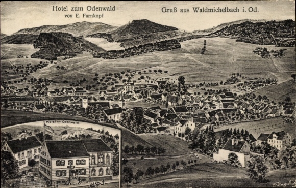 Artist PC Waldmichelbach Forest Michelbach in the Odenwald Hesse, general view, Hotel zum Odenwald