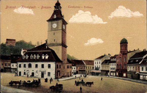 Ak Brașov Brassó Kronstadt Roemenië, stadhuis