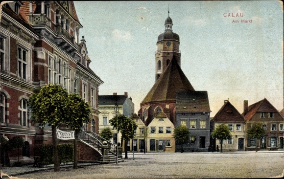 Ak Calau in Neder-Lausitz, op de markt