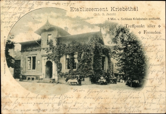 Ansichtkaart Kriebethal Kriebstein Centraal Saksen, vestiging Kriebethal