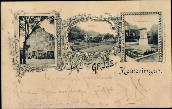 PC Hemeringen Hessisch Oldendorf on the Weser, Inn Meyer, forester&#39;s house, war memorial