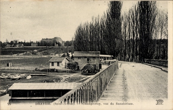 Ak Draveil Essonne, Brücke, Sanatorium