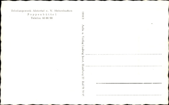 Postcard Hamburg Wandsbek Poppenbüttel, Hohenbuchen Youth Home, Alstertal Recreation Center