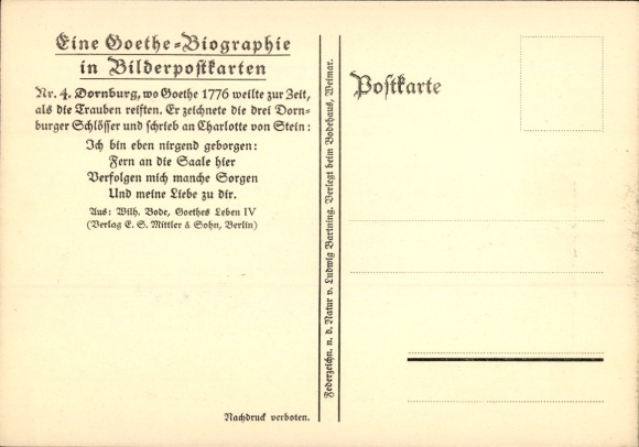 Artist PC Dornburg an der Saale Thuringia, Goethe biography in picture PCs, general view